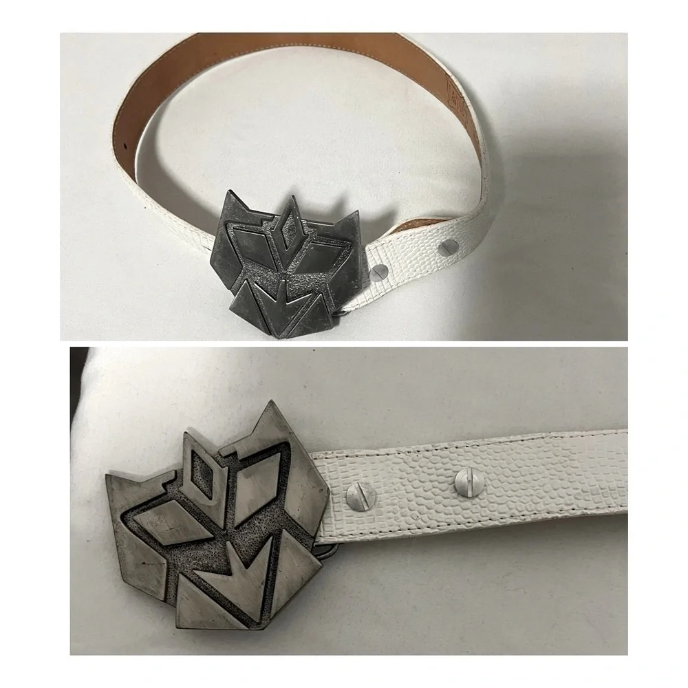Cybertronian Kids White Belt With Buckle From Transformers 100% Genuine Leather